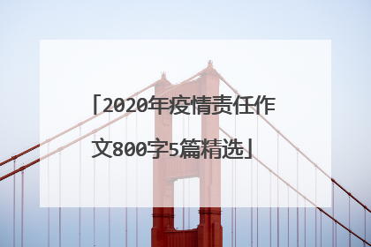 2020年疫情责任作文800字5篇精选
