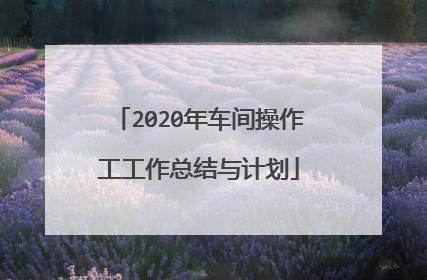 2020年车间操作工工作总结与计划
