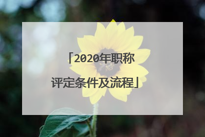 2020年职称评定条件及流程