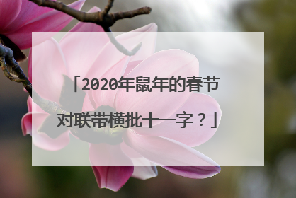 2020年鼠年的春节对联带横批十一字?