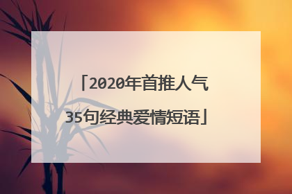 2020年首推人气35句经典爱情短语