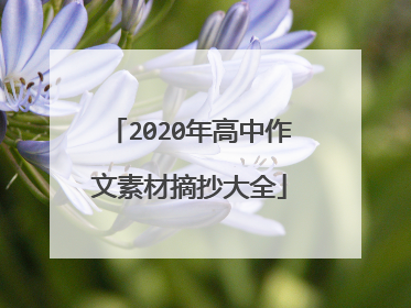 2020年高中作文素材摘抄大全