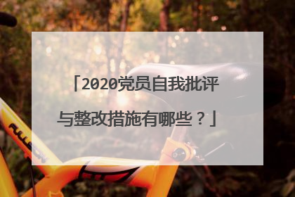 2020党员自我批评与整改措施有哪些？