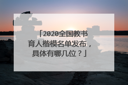 2020全国教书育人楷模名单发布,具体有哪几位?