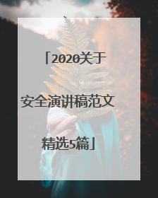 2020关于安全演讲稿范文精选5篇