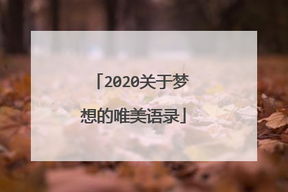 2020关于梦想的唯美语录