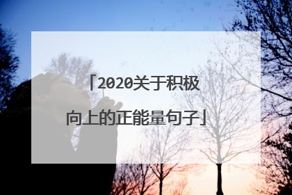 2020关于积极向上的正能量句子