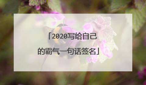 2020写给自己的霸气一句话签名