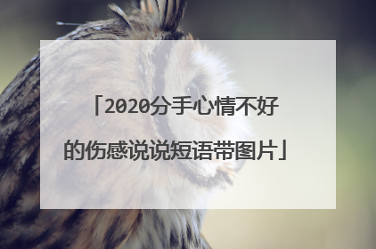 2020分手心情不好的伤感说说短语带图片