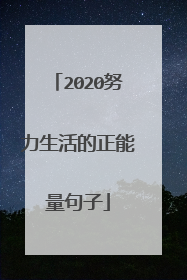 2020努力生活的正能量句子