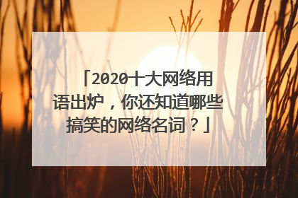 2020十大网络用语出炉，你还知道哪些搞笑的网络名词？