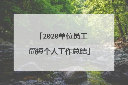 2020单位员工简短个人工作总结