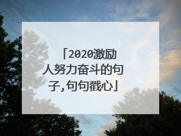 2020激励人努力奋斗的句子,句句戳心