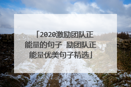 2020激励团队正能量的句子 励团队正能量优美句子精选