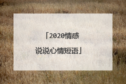 2020情感说说心情短语