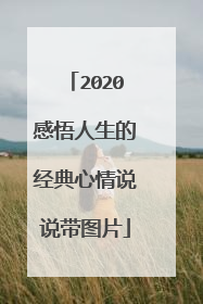 2020感悟人生的经典心情说说带图片