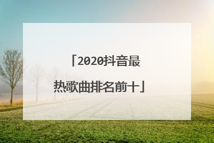 2020抖音最热歌曲排名前十