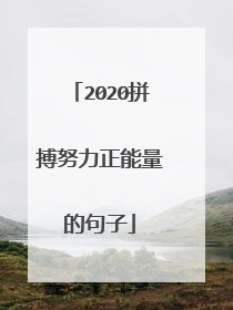 2020拼搏努力正能量的句子