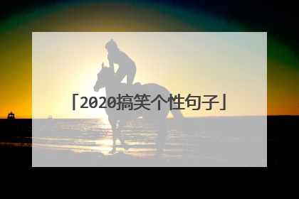 2020搞笑个性句子