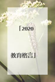 2020教育格言