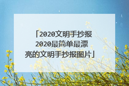 2020文明手抄报 2020最简单最漂亮的文明手抄报图片