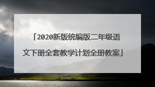 2020新版统编版二年级语文下册全套教学计划全册教案