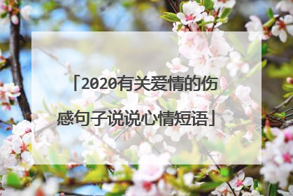 2020有关爱情的伤感句子说说心情短语