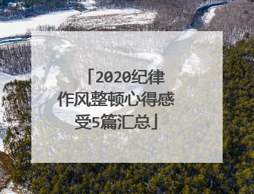 2020纪律作风整顿心得感受5篇汇总