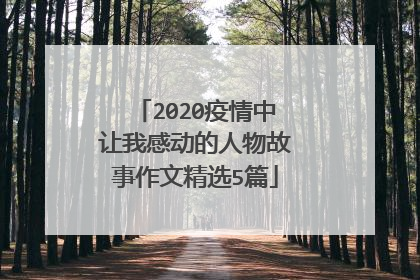 2020疫情中让我感动的人物故事作文精选5篇