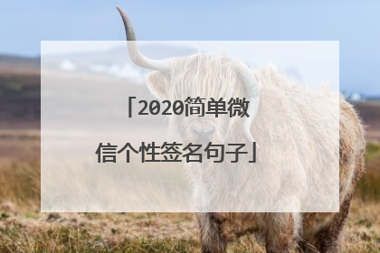 2020简单微信个性签名句子