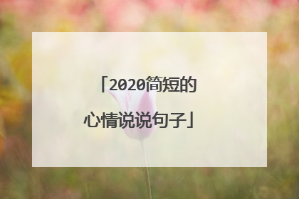 2020简短的心情说说句子