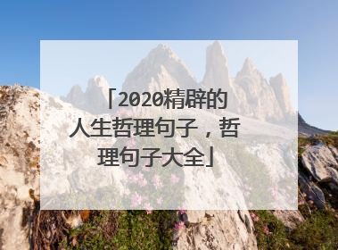 2020精辟的人生哲理句子，哲理句子大全