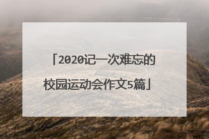 2020记一次难忘的校园运动会作文5篇
