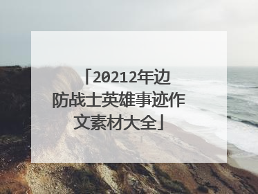 20212年边防战士英雄事迹作文素材大全