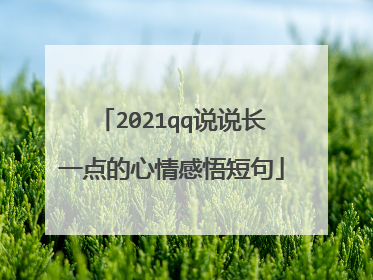 2021qq说说长一点的心情感悟短句