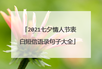 2021七夕情人节表白短信语录句子大全