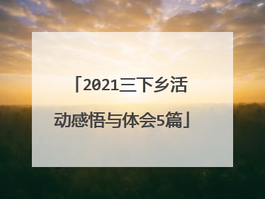2021三下乡活动感悟与体会5篇