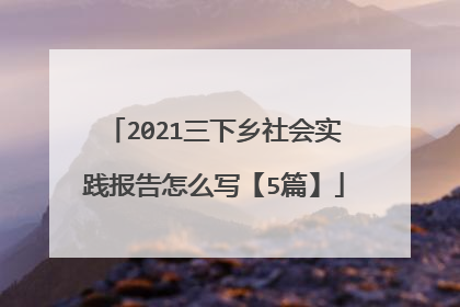 2021三下乡社会实践报告怎么写【5篇】
