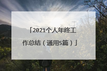 2021个人年终工作总结(通用5篇)