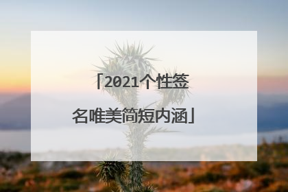 2021个性签名唯美简短内涵