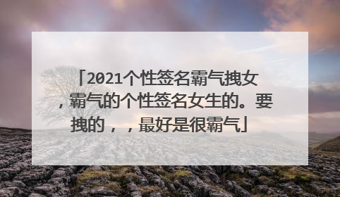 2021个性签名霸气拽女,霸气的个性签名女生的。要拽的,,最好是很霸气