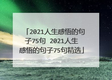 2021人生感悟的句子75句 2021人生感悟的句子75句精选