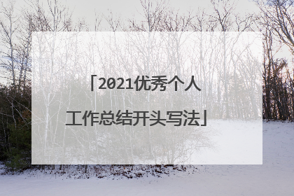 2021优秀个人工作总结开头写法