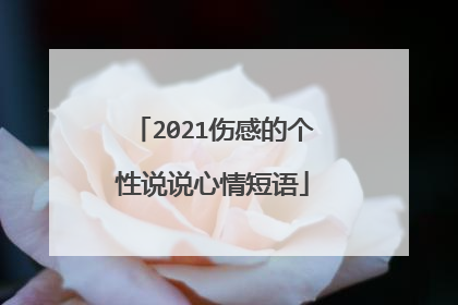 2021伤感的个性说说心情短语