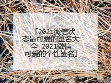 2021微信状态最可爱的签名大全 2021微信可爱的个性签名