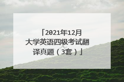 2021年12月大学英语四级考试翻译真题(3套)