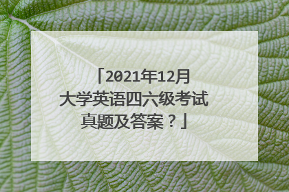 2021年12月大学英语四六级考试真题及答案?