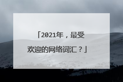2021年,最受欢迎的网络词汇?