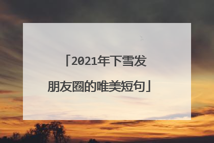 2021年下雪发朋友圈的唯美短句