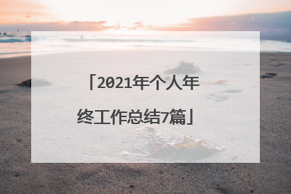 2021年个人年终工作总结7篇